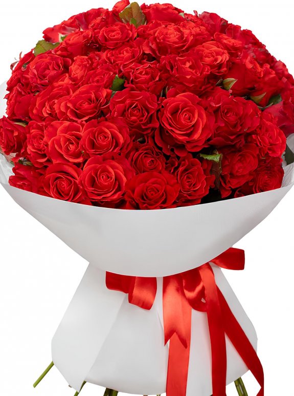 51 Adet Büyük Boy Kırmızı Gül Buketi