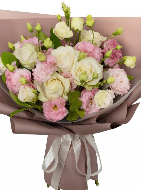 Pembe ve Beyaz Gül Buketi